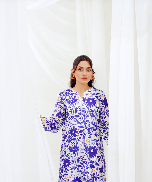 Blue Lavender Dream - Printed Lawn (PRET) - Stitched 2 Piece