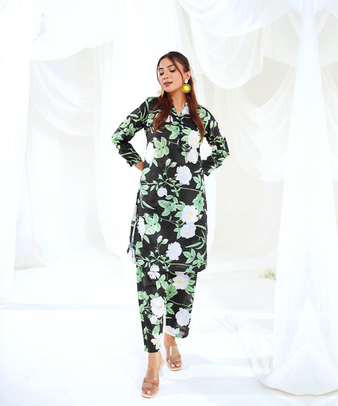 Midnight Garden - Printed Lawn (PRET) - Stitched 2 Piece