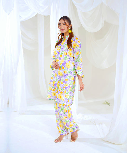 The Sunlit Blossom - Printed Lawn (PRET) - Stitched 2 Piece